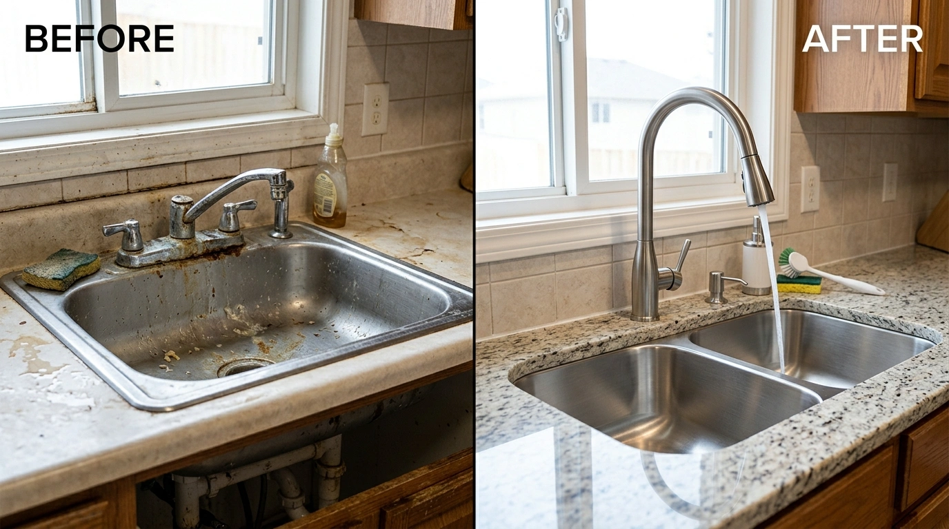 Faucets and Sinks Repair Replacement Before and After — Fort Charle Plumbing Charleston SC