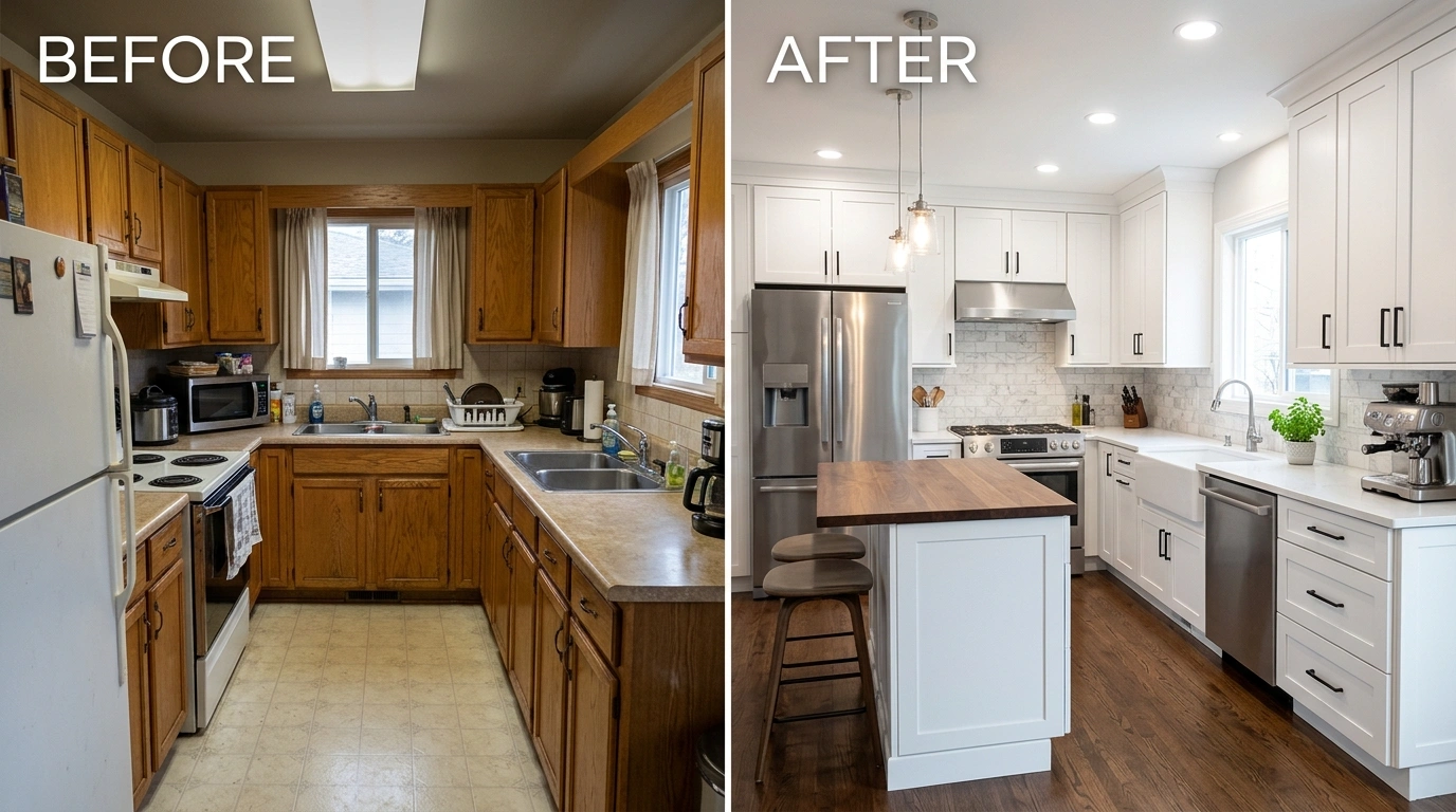 Kitchen Remodeling Before and After by Fort Charle Plumbing in Charleston SC