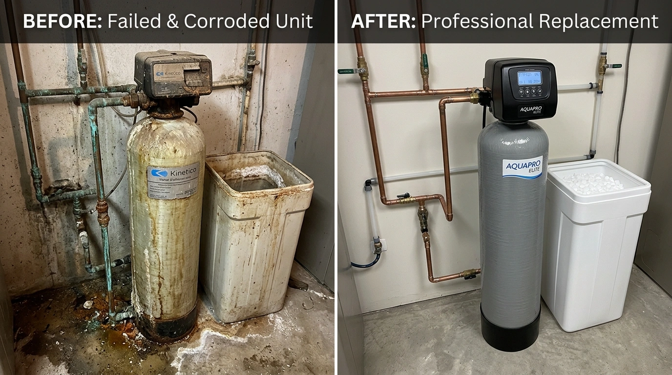 Water Softener Replacement Before and After — Fort Charle Plumbing Charleston SC
